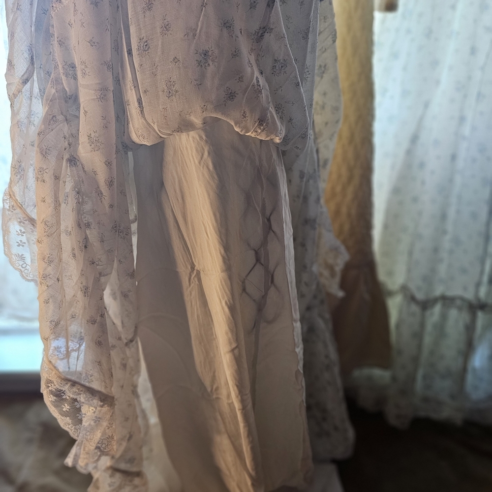 Gunne Sax Ivory Floral Lace Maxi Dress - Picture 4 of 11
